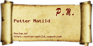 Petter Matild névjegykártya